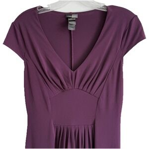 Bisou Bisou Babydoll Dress Women 4 Cocktail Party Event Y2K Stretch Wine Color